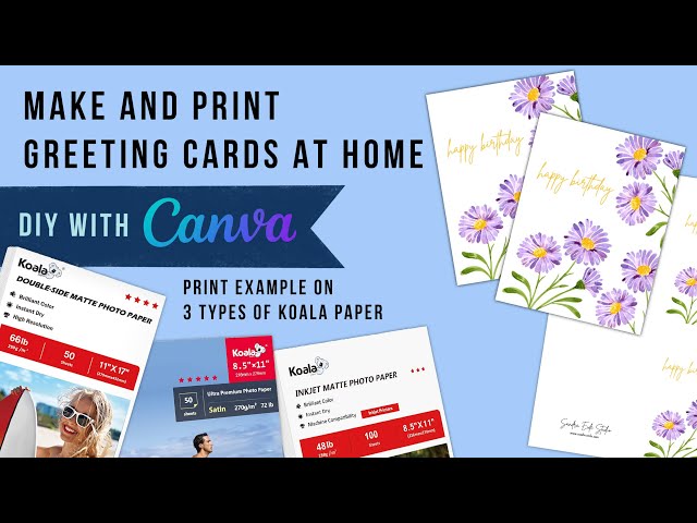 How To Make Greeting Cards At Home To Sell - Canva Tutorial - Koala Paper Review