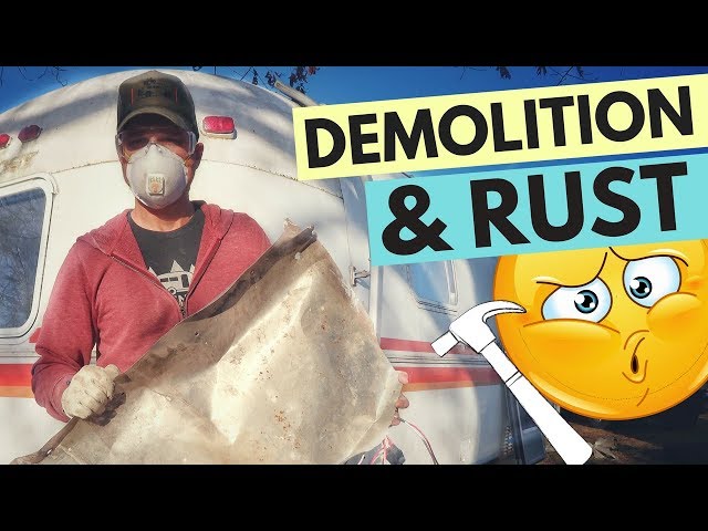 AIRSTREAM RENOVATION: Demolition & Rust 😬🇺🇸Vintage Airstream Argosy Rebuild for RV Living