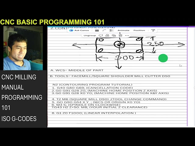 EPISODE 2: PART1 CONTOURING OPERATION AND G41 G42 EXPLANATION-CNC Milling Manual Programming 101
