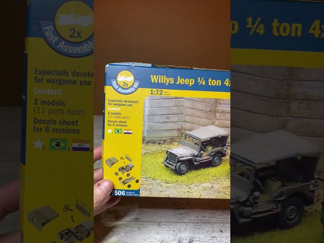 What's in the box?  Revell WWII Allied Forces Willys Jeep Quarter Ton 4x4 1/72 Kit 7506 #willysjeep