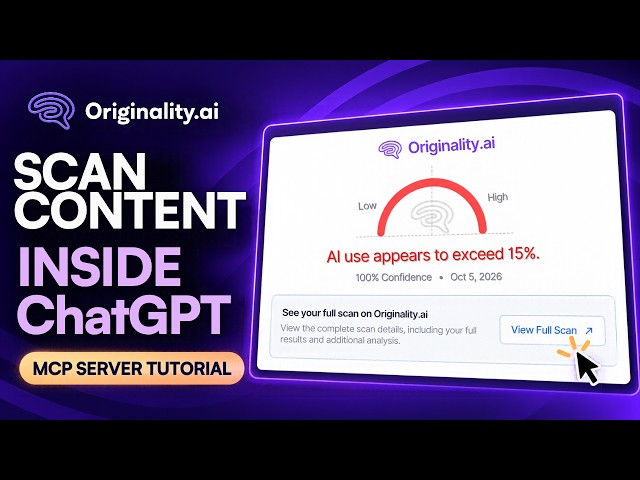Originality.ai MCP Server | How to Scan Content Inside ChatGPT