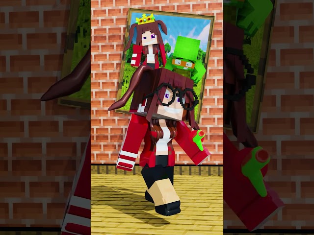 Mecha Chameleon Challenge: Team JJ vs Sister Who's the Best at Camouflage? 🎭 #shorts #minecraft