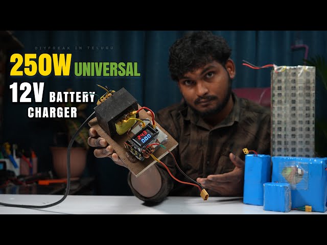 12v Battery Charger - Universal LiFepo4, Li-Ion, Li-Po Battery Charger