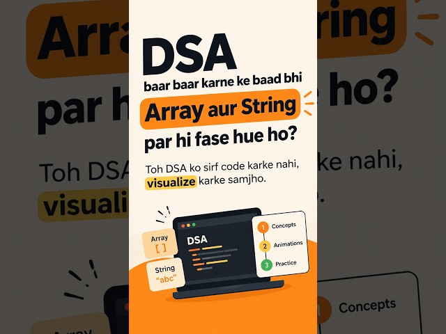 Still stuck on Arrays & Strings in DSA? #dsa #coding #code #ai #programming #program #codes #yt