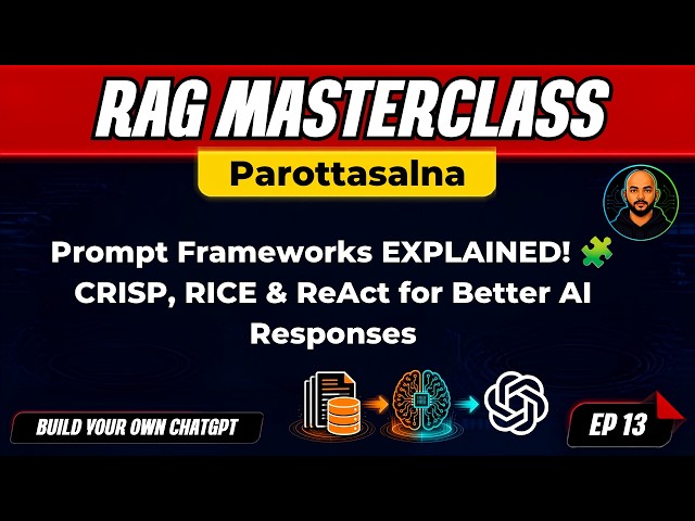 Prompt Frameworks EXPLAINED! 🧩 CRISP, RICE & ReAct for Better AI Responses | Session 13