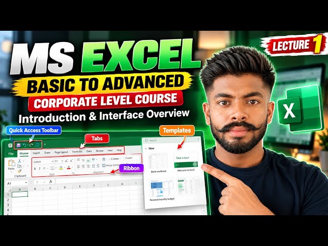 MS Excel Lecture 1 | Introduction & Interface Overview | Basic to Advanced Level Course