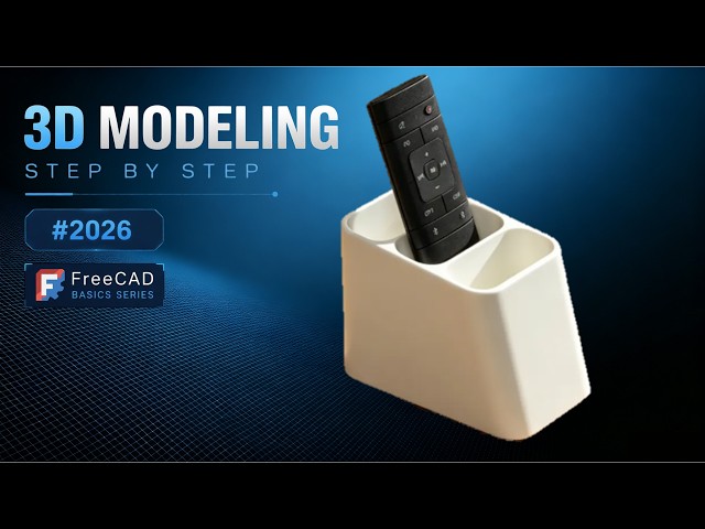 FreeCAD 1.1.3 Part Design Tutorial for Beginners | Sketch, Pad, Hole & Pattern Features-169(Remote )