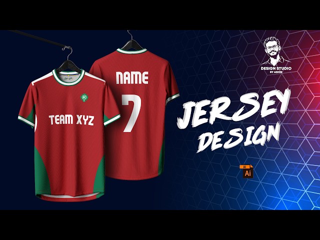 Sublimation Jersey design Print File From a Jersey Mockup, Adobe Illustrator Tutorials