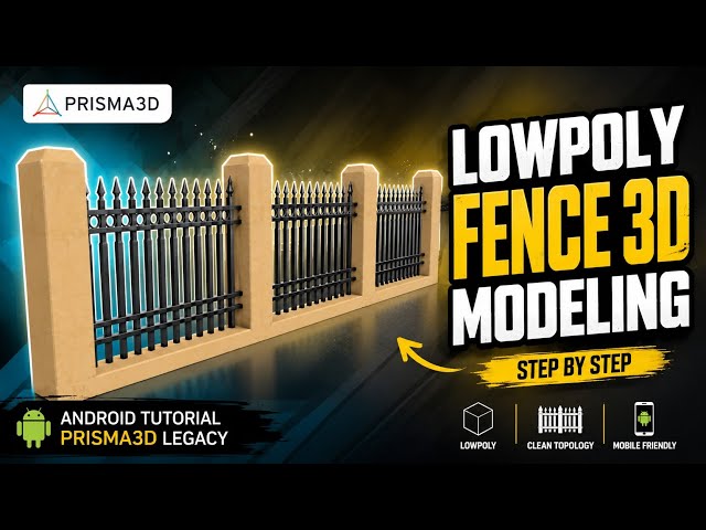 Low Poly Fence 3D Modeling in Prisma3D Legacy | Android Tutorial | Easy Step-by-Step #prisma3d 