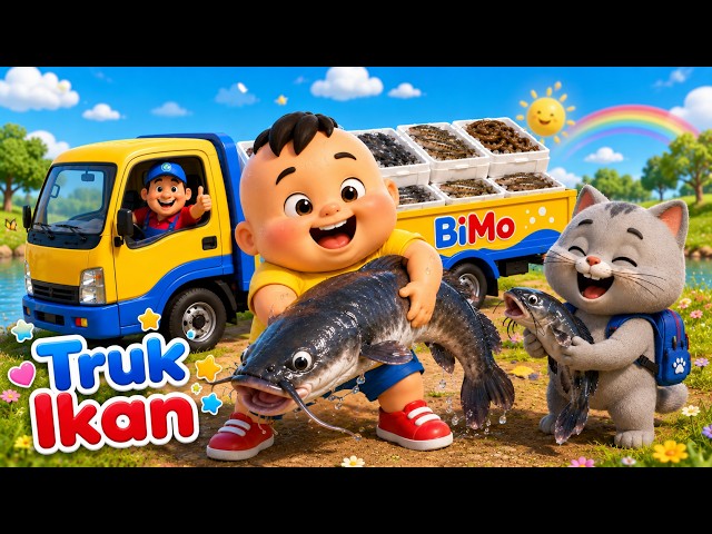 Yummy Fried Fish🤩🦈 | The Fish Truck Wheels Go Round🛻 - New Fun Educational Kids' Song✨ | BiMo Kidz