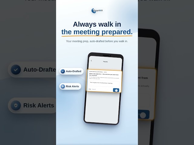 AI Meeting Prep in Seconds: CogniAIX | Always Walk In Prepared  #aiassistant #aiproductivity