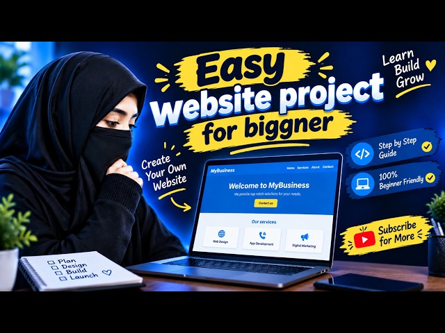 Easy Website Project for Beginners | Step-by-Step Website Tutorial | Learn Web Development