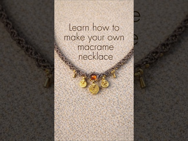 Micro macrame necklace ✨ Full tutorial on my channel#macrame #micromacrame #bohojewelry