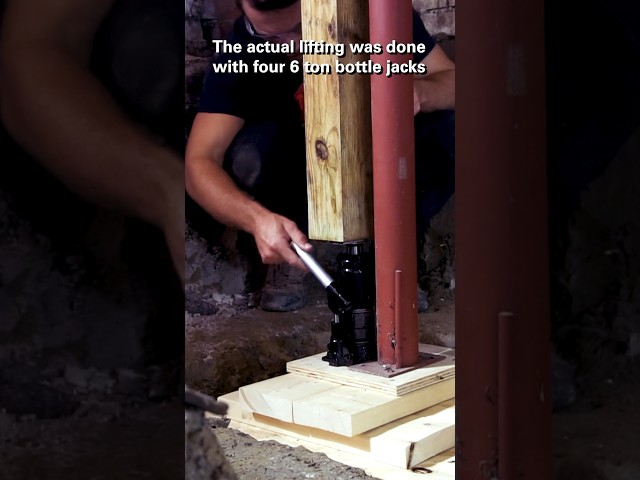 Using bottle jacks to lift a house