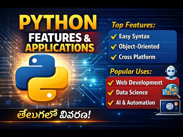 Python Features and Applications Explained | Why Python is So Popular? | Python in Telugu