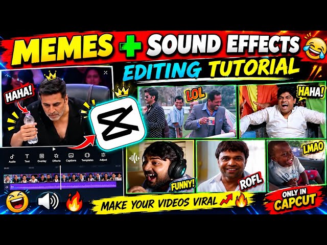 Comedy Videos Ko Funny Kaise Banaye 😂 | Meme & Sound Effects Editing | Viral Comedy Video