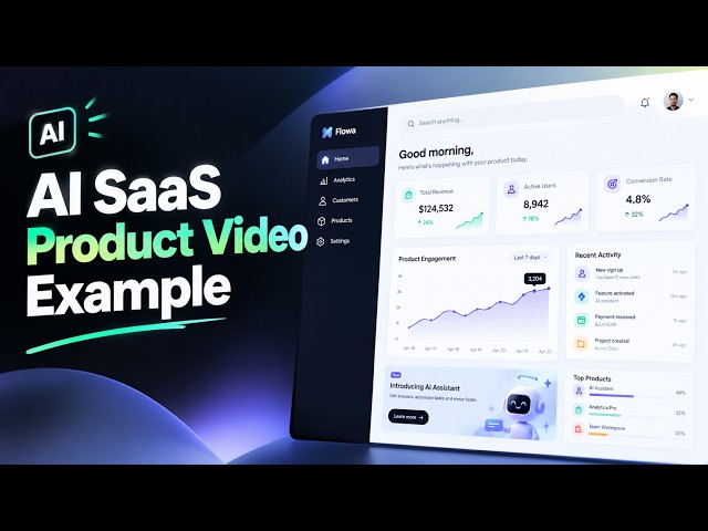 AI SaaS Product Video Example | Motion Graphics &  UI Animation
