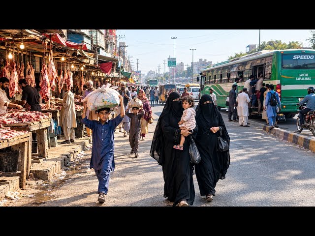 LAHORE PAKISTAN🇵🇰 , Real Life in the street of old Lahore |  4K walking tour | 