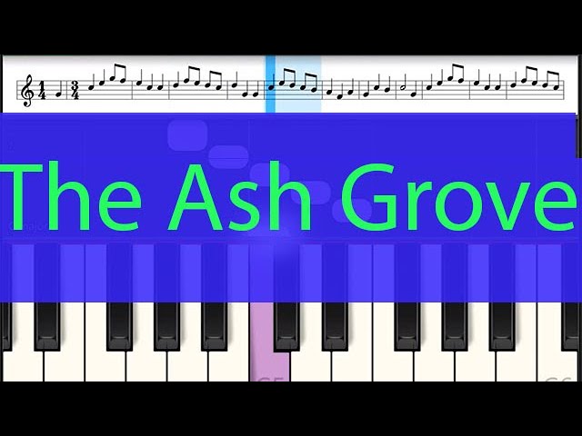 How to play easy piano, The Ash Grove with music notes