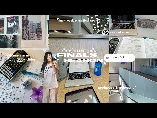 ENGINEERING FINALS SEASON ⋆🎧📁⟡ hell week, 72 hours of exam cramming, super productive & motivating