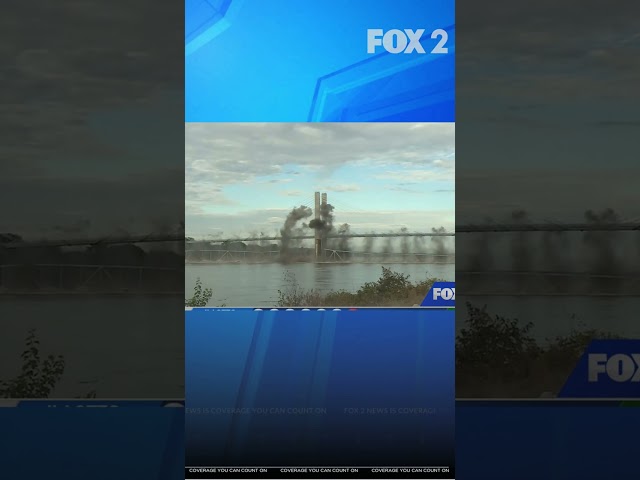 FOX 2 captures the implosion of the Chester Bridge
