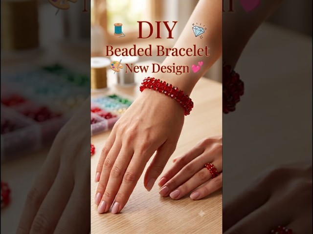 DIY Stunning Red Crystal Jewelry Set! ❤️​How to Make a Crystal Beaded Bracelet & Ring#diy