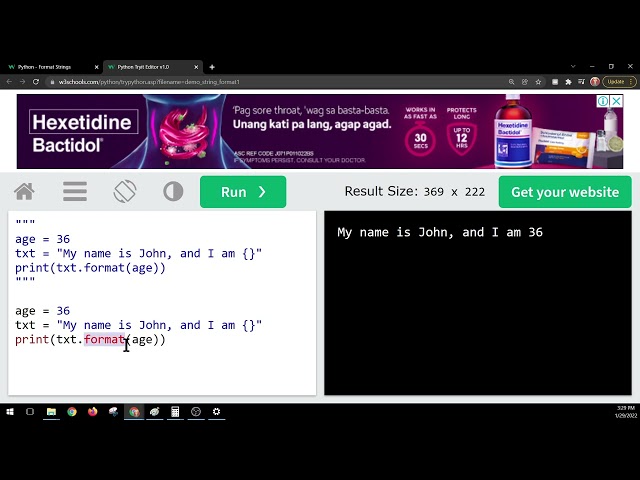 W3schools Python   Format Strings