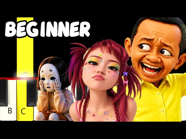 6 Viral Indonesian Songs - Slow and Easy Piano Tutorial (Melody only) - Beginner