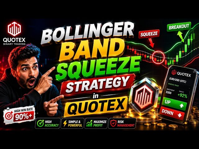 Quotex Trading for Beginners | Bollinger Bands Squeeze Strategy For 1min Trades