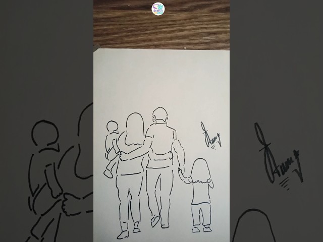 Family Love Sketch 😍 #shorts #ytshorts #sketchandfold #drawing