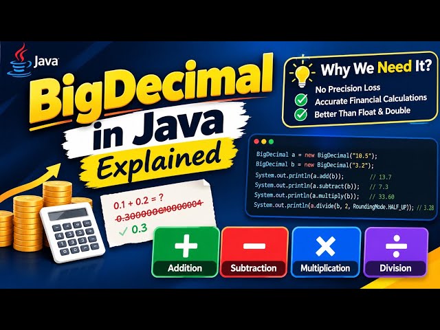 BigDecimal in Java Explained | Why We Need It + Addition, Subtraction, Multiplication & Division