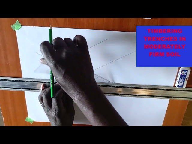 TIMBERING TRENCHES IN MODERATELY FIRM SOIL - Civil Engineering Drawing Tutorial.