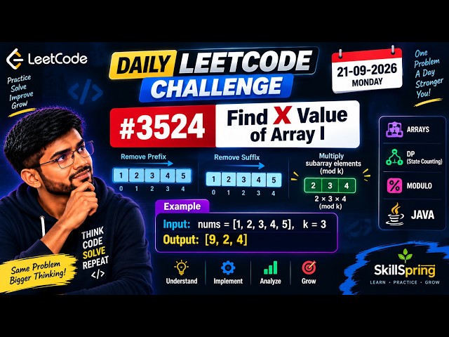 Daily LeetCode Challenge #3524 | Find X Value of Array I | 21-09-2026 | Java | DP