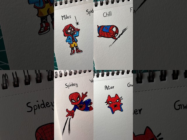 Drawing spiderman in different variants #drawing #art #fyp #spiderman #howtodraw #sketch