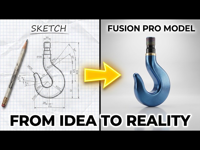 How to Model a Crane Hook in Fusion 360 | Advanced Loft Technique