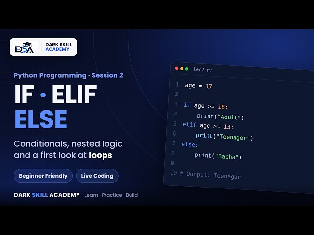 Python for Beginners #2: If, Elif, Else & Nested Conditions Explained