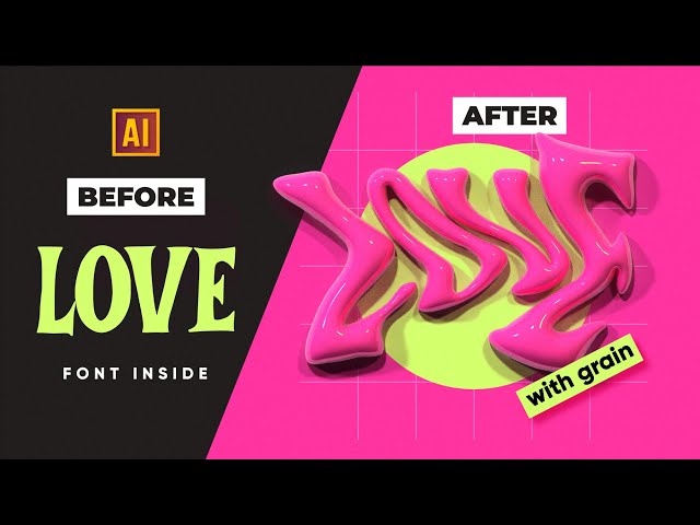 3D TEXT EFFECT WITH GRAIN IN ADOBE ILLUSTRATOR
