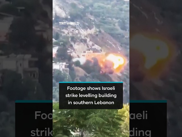 Footage shows Israeli strike levelling building in southern Lebanon