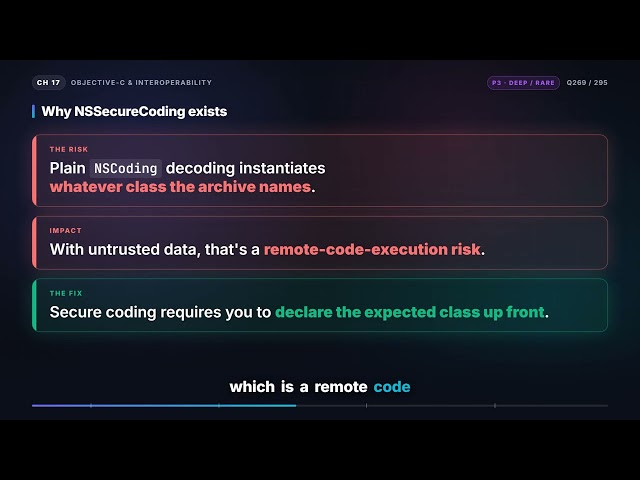 NSCoding, NSSecureCoding, and archiving | iOS Interview Q269