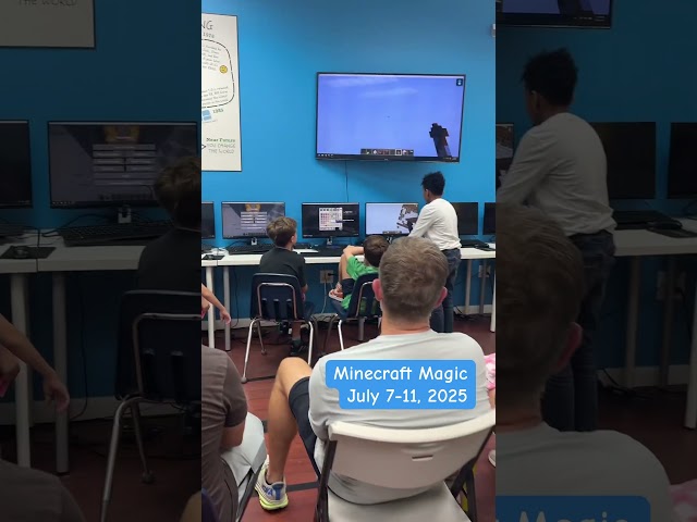 Minecraft camp was a hit!  The kids presented their mods on the last day and everyone was excited.