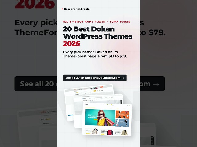 5 Best Dokan WordPress Themes 2026 #shorts