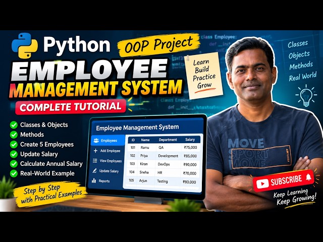 31. Python OOP Project: Employee Management System | Classes & Objects
