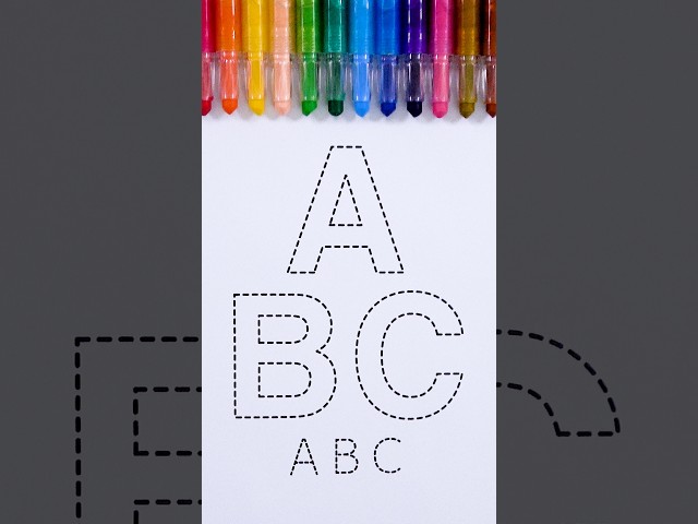 ABC🔤 Alphabet Dotted Line Drawing and Coloring |ABC 알파벳 점선 그림 그리고 색칠하기 #alphabetdrawing #abccoloring