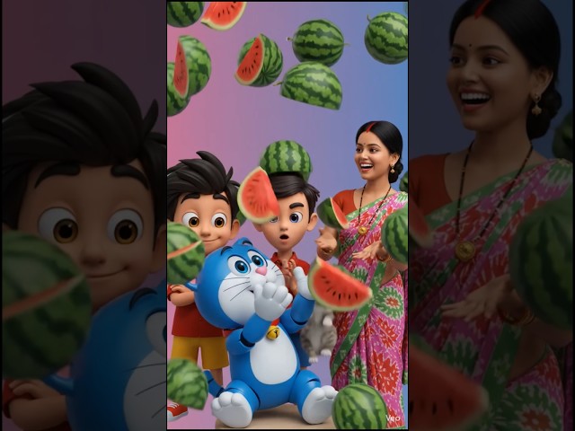 I with shinchain Watermelon scattered decompression visual🍉3D Special Effects | 3D  #shorts #vfx