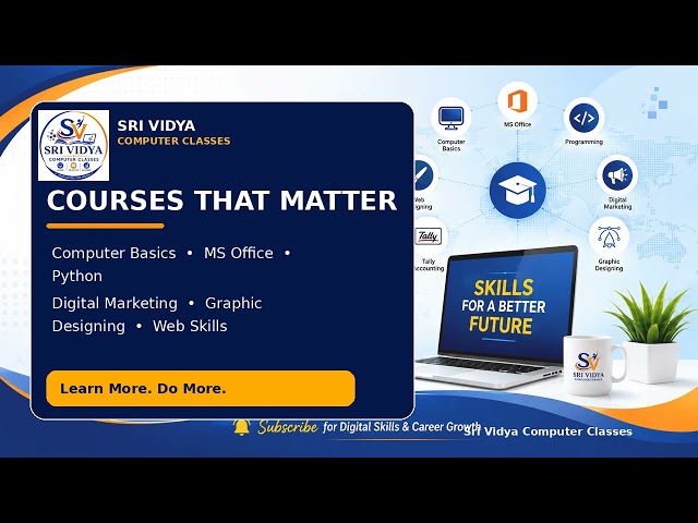 Learn Digital Marketing & Computer Skills | Sri Vidya Computer Classes | Online Learning