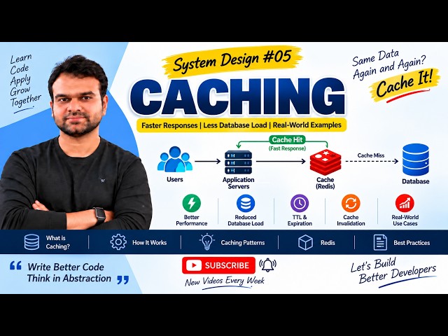 System Design #05 | Caching | Explained | Cache Hit, Cache Miss, Redis & Cache-Aside.