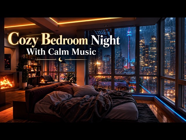 Cozy Bedroom Night With Calm Music #StressRelief #StudyMusic#CalmMusic #RelaxingMusic #SleepMusic