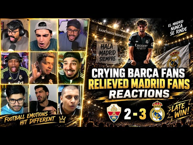 Crying Barca Fans and Relieved Madrid Fans Reactions to ELCHE 2-3 REAL MADRID | LA LIGA GW 6