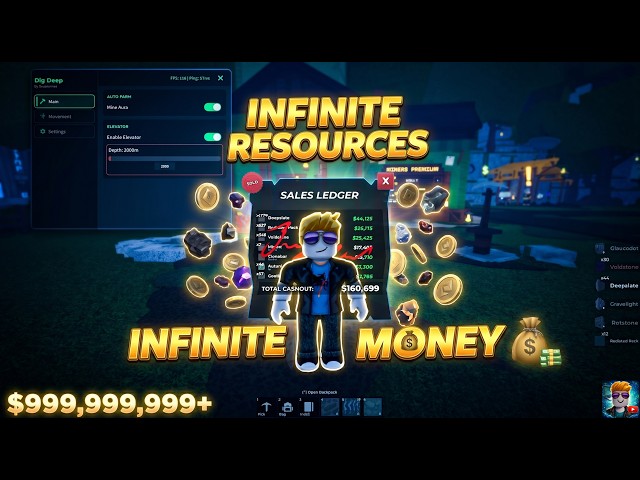 Dig Deep Script OP - Inf Resources & Money