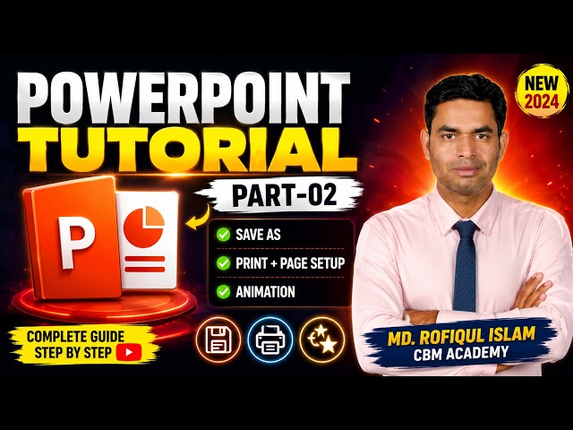 PowerPoint Tutorial Bangla Part 02 | Save As, Print & Page Setup, Animation
